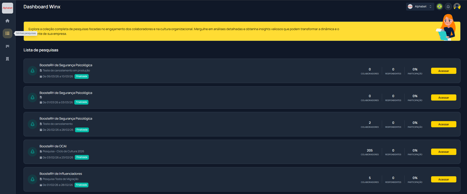Lista de pesquisas